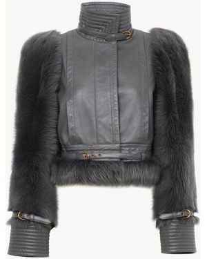Chloé High-Neck Hybrid Jacket - Black