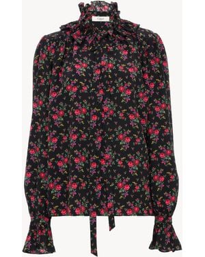 Chloé Tie-Front Ruffled Blouse - Black