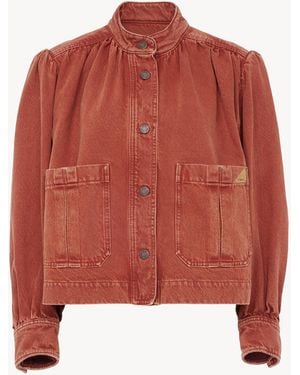 Chloé High-Neck Gathered Jacket