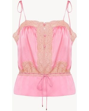 Chloé Drawstring Camisole Top - Pink