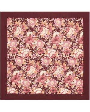Chloé Pañuelo Cuadrado Roses De Twill De Seda - Rosa