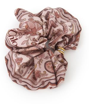 Chloé Chouchou Chloé Paisley en twill de soie - Rose