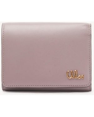 Chloé Portafoglio Trifold Piccolo Iconic Con Taschino Portamonete - Rosa