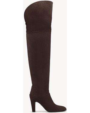 Chloé Eve Thigh High Boot 100% Lambskin - Brown