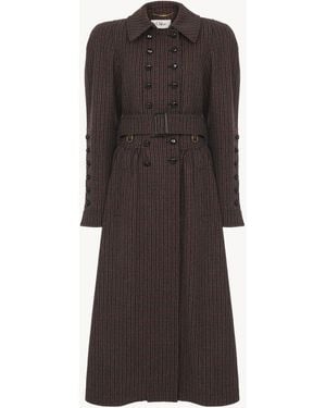 Chloé Double-Breasted Riding Coat - Brown