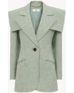 Chloé Single-Breasted Tailored Jacket - Green