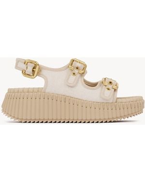 Chloé Nama Wedge Sandal - Natural
