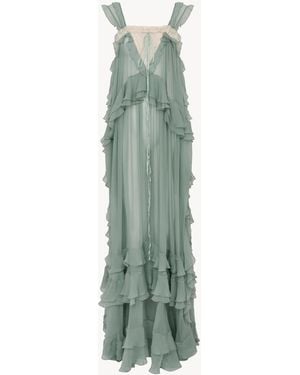 Chloé Sleeveless Layered Long Dress - Green