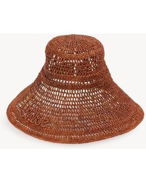 Chloé Capeline Raffia - Marron