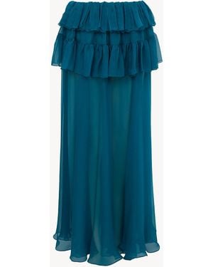Chloé Ruffled Long Skirt - Blue