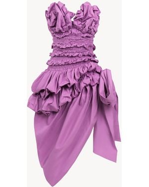Chloé Ruched Bustier Midi Dress - Purple