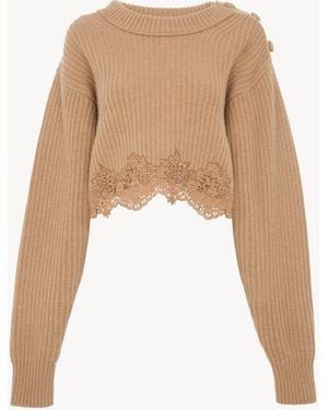 Chloé Cropped Mock-Neck Jumper - Natural