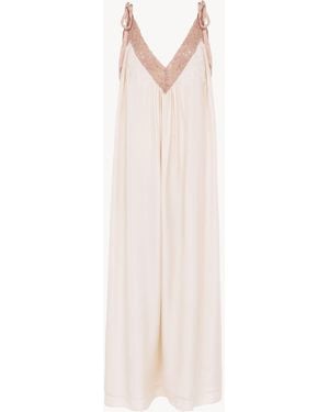 Chloé Long Slip Dress - Pink