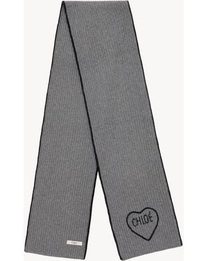 Chloé Sciarpa Encoeur - Grigio