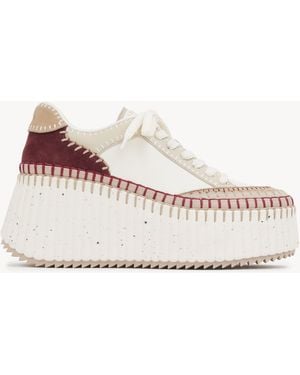 Chloé Sneaker Con Zeppa Nama Taglia 100% Pelle Di Bovino - Rosa