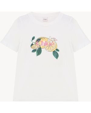 Chloé Crew-Neck Logo T-Shirt - White