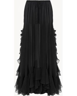 Chloé Ruffled Long Skirt - Black