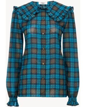 Chloé Ruffled Lavallière Blouse - Blue
