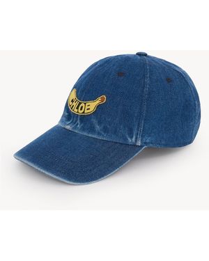 Chloé Casquette Chill En Denim - Bleu