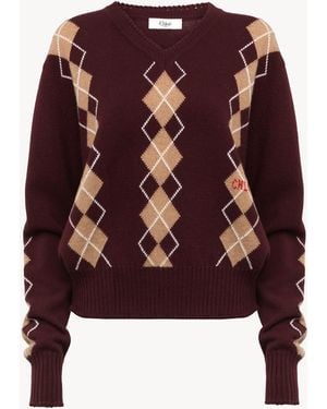 Chloé V-Neck Sweater - Red