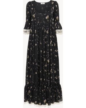 Chloé Scoop-Neck Midi Dress - Zwart