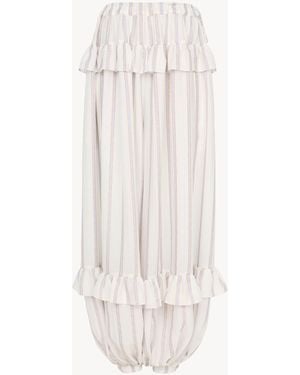 Chloé Fluid Ruffled Pants - Wit