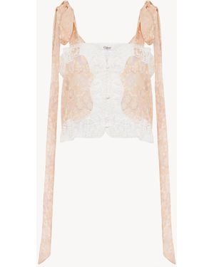 Chloé Tie-Strap Cropped Top - White