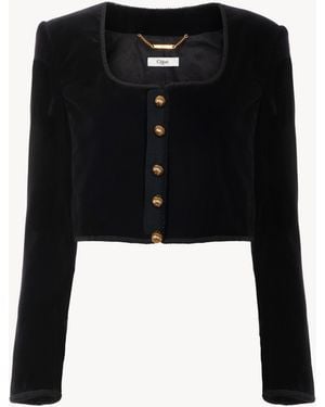 Chloé Cropped Spencer Jacket - Black