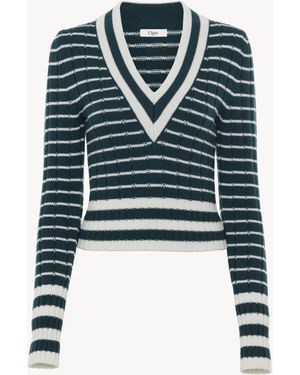 Chloé V-Neck Fitted Jumper - Blauw