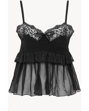 Chloé Thin-Strap Lingerie Top - Black