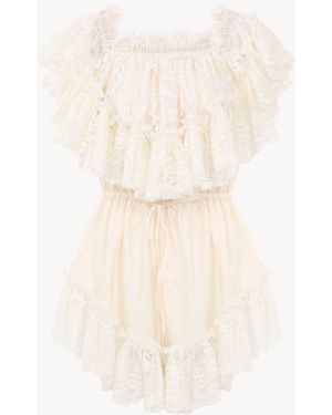 Chloé Off-The-Shoulder Mini Jumpsuit - Natural