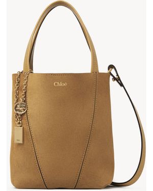 Chloé Bolso Tote Spin Pequeño De Ante Oro 100% Piel De Ternera - Marrón