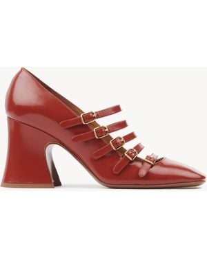 Chloé Décolleté Janis Rosso Taglia 100% Pelle Di Vitello