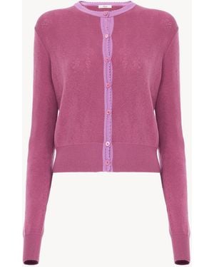 Chloé Körperbetonte Strickjacke Aus Wollstrick - Pink