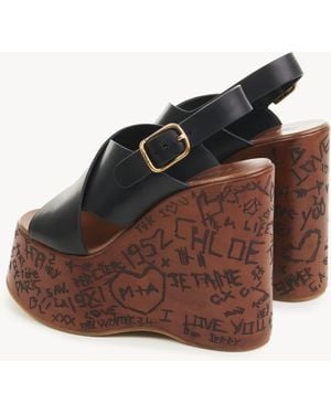 Chloé Maxime Wedge Sandal - Brown