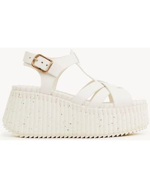 Chloé Nama Wedge Sandal - White