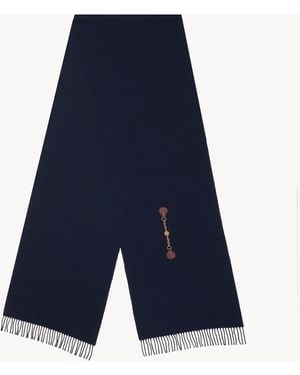 Chloé Horse Medal Schal Aus Wolle - Blau