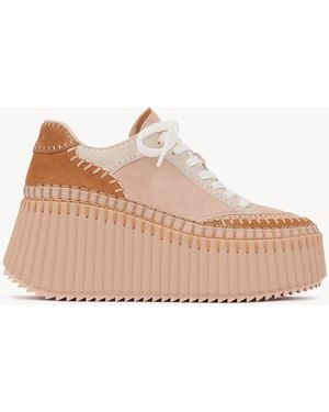 Chloé Nama Wedge Sneaker - Pink