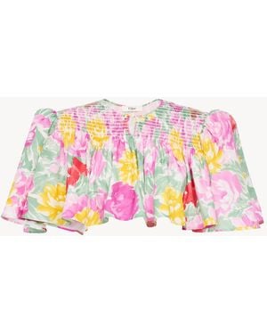 Chloé Gathered Cropped Top - Pink