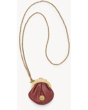 Chloé Micro Horse Medal Coin Purse Necklace - White