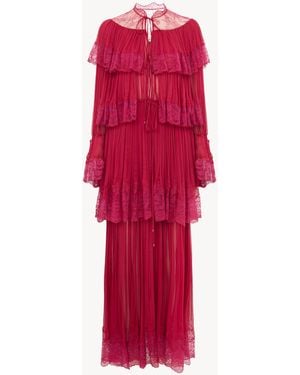 Chloé Long Ruffled Dress - Red