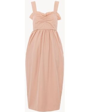 Chloé Vestido Midi Ajustado Sin Mangas De Tafetán Técnico - Multicolor
