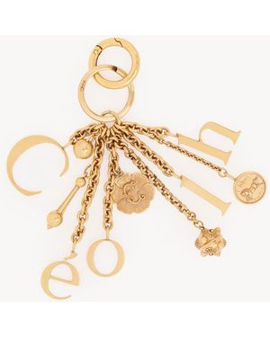Chloé Symbols Logo Key Ring Bag Charm - Metallic