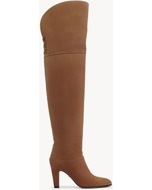 Chloé Eve Thigh High Boot 100% Lambskin - Brown