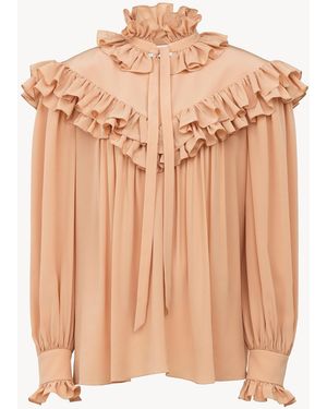 Chloé Top Oversize Con Volant - Rosa