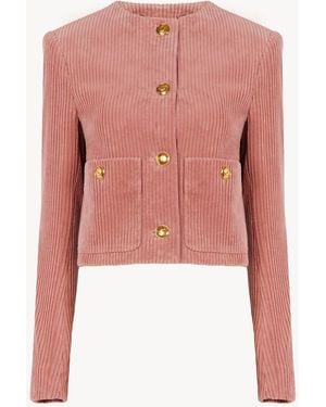 Chloé Cropped Boxy Jacket - Pink
