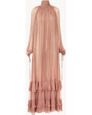 Chloé Abito Lungo Arricciato - Rosa