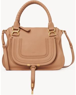Chloé Marcie Tasche Aus Genarbtem Leder - Braun