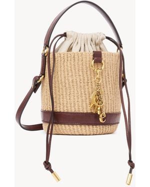 Chloé Bolso Cesta Charms De Fibras Naturales - Metálico
