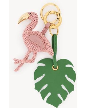 Chloé Symbols Flamingo Key Ring Bag Charm - Green